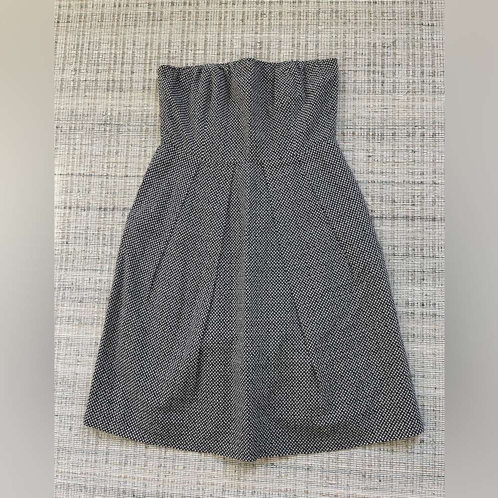 JCrew Strapless Dress Navy and White Polka Dot size 6